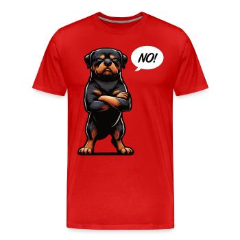Pas de rottweiler Rottweiler Propriétaire Rottie Rotties - T-shirt bio Premium Homme - rouge - Devant - Damien (186cm)
