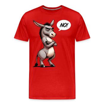 No Donkey Donkey Donkey Holder Muli Long-Eared Donkey - Men's Premium Organic T-Shirt - red - Front - Damien (186cm)