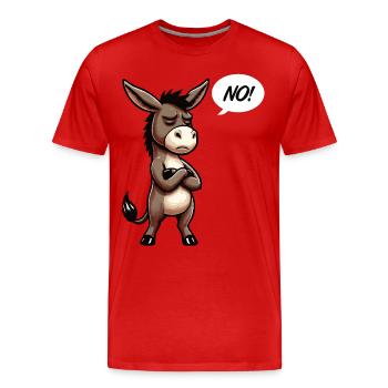 No Donkey Donkey Donkey Holder Muli Long-Eared Donkey - Men's Premium Organic T-Shirt - red - Front - Damien (186cm)