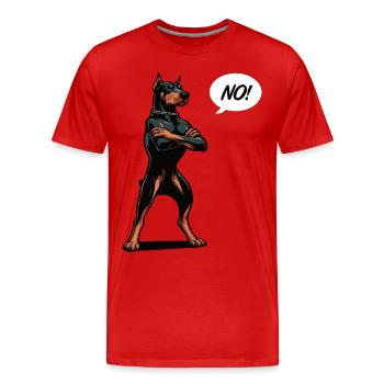 Pas de Doberman Doberman Propriétaire Doberman Holder - T-shirt bio Premium Homme - rouge - Devant - Damien (186cm)