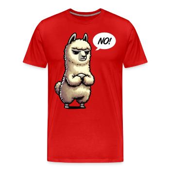 Pas d’alpaga, de lamas, de propriétaire d’alpagas, d’amoureux des alpagas - T-shirt bio Premium Homme - rouge - Devant - Damien (186cm)