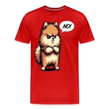 Pas de Spitz nain de Poméranie Spitz Nain Porte-Spitz - T-shirt bio Premium Homme - rouge - Devant - Damien (186cm)