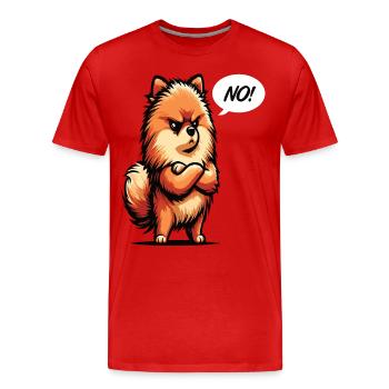Pas de Spitz nain de Poméranie Spitz Nain Porte-Spitz - T-shirt bio Premium Homme - rouge - Devant - Damien (186cm)