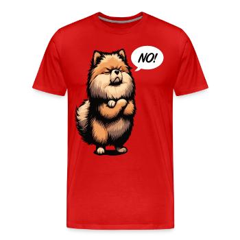 Pas de Spitz nain de Poméranie Spitz Nain Porte-Spitz - T-shirt bio Premium Homme - rouge - Devant - Damien (186cm)