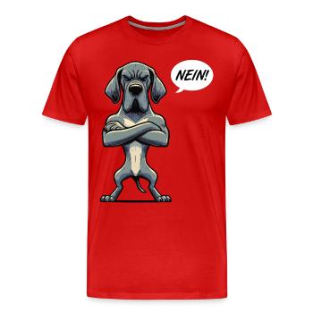 Nein Deutsche Dogge Doggen Doggenbesitzer - Männer Premium Bio T-Shirt - Rot - Vorne - Damien (186cm)