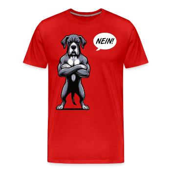 Nein Deutsche Dogge Doggen Doggenbesitzer - Männer Premium Bio T-Shirt - Rot - Vorne - Damien (186cm)