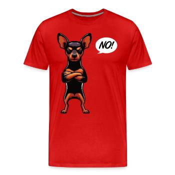 Pas de Pinscher miniature Pinscher Propriétaire de Pinscher - T-shirt bio Premium Homme - rouge - Devant - Damien (186cm)