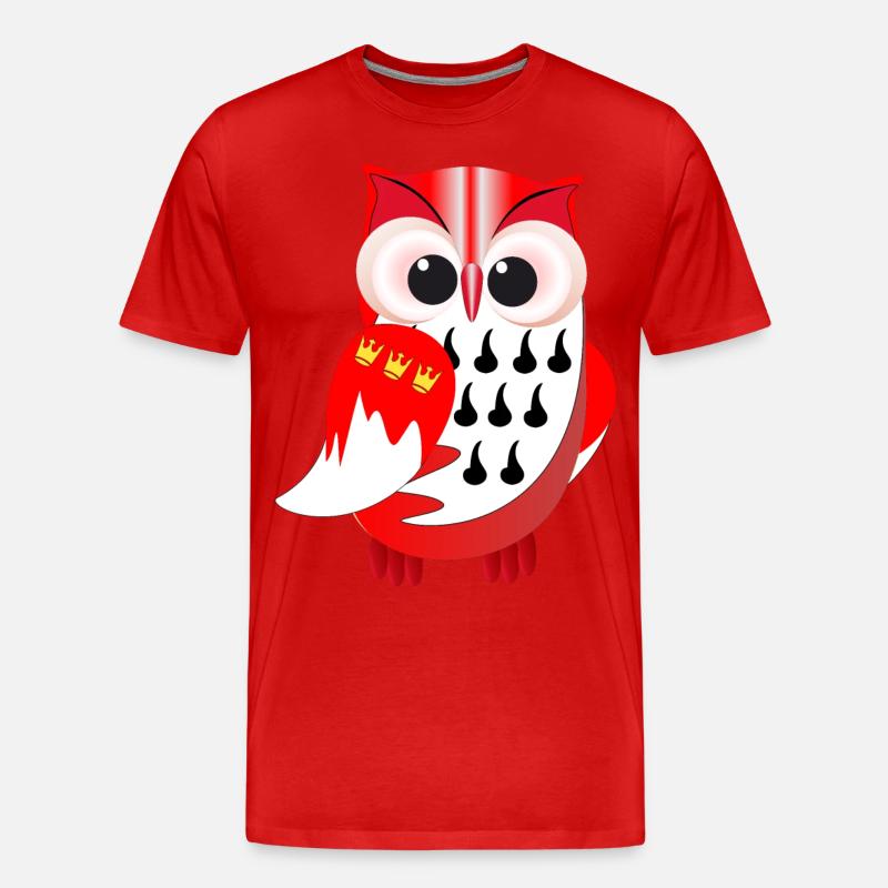 Eule auf Kölsch - Männer Premium Bio T-Shirt - Rot