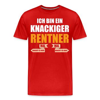Ich bin ein knackiger Rentner lustige Rente Spruch - Männer Premium Bio T-Shirt - Rot - Vorne - Damien (186cm)