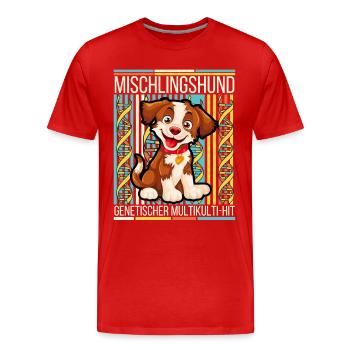 Chien de race mixte Génétique Multiculturel Hit - T-shirt bio Premium Homme - rouge - Devant - Damien (186cm)