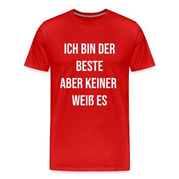 Ich bin der Beste - Männer Premium Bio T-Shirt - Rot - Vorne - Damien (186cm)