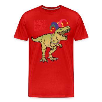 DINOSAURE DE MARDI GRAWR - T-shirt bio Premium Homme - rouge - Devant - Damien (186cm)