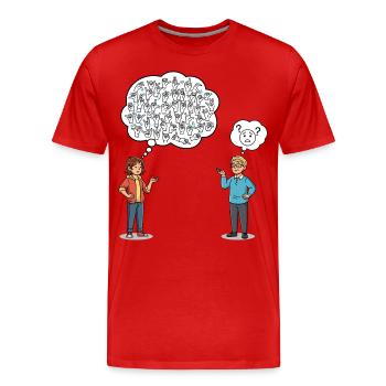Zeichensprache: Missverständnisse inklusive ! - Männer Premium Bio T-Shirt - Rot - Vorne - Damien (186cm)