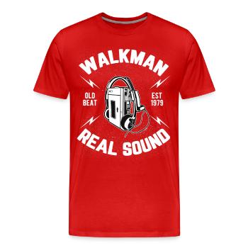 Walkman - the real Sound - Männer Premium Bio T-Shirt - Rot - Vorne - Damien (186cm)