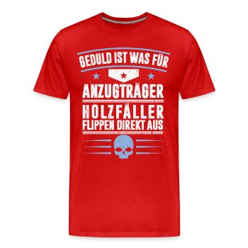 HOLZFÄLLER - Männer Premium Bio T-Shirt - Rot - Vorne - Damien (186cm)