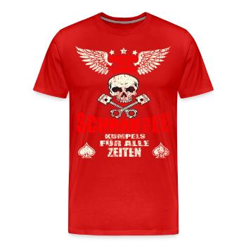 Vater und Sohn Schrauber Kumpels, Für Papa & Sohn - Männer Premium Bio T-Shirt - Rot - Vorne - Damien (186cm)