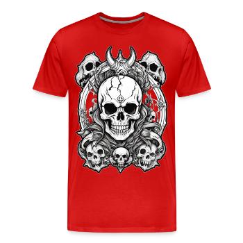 Death metal - T-shirt bio Premium Homme - rouge - Devant - Damien (186cm)