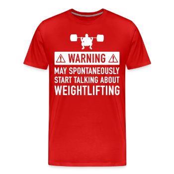 Lustige Gewichtheber-Geschenk-Idee - Männer Premium Bio T-Shirt - Rot - Vorne - Damien (186cm)