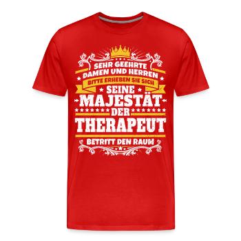 Seine Majestät der Therapeut - Männer Premium Bio T-Shirt - Rot - Vorne - Damien (186cm)