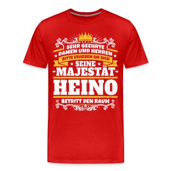 Sa Majesté Heino - T-shirt bio Premium Homme - rouge - Devant - Damien (186cm)