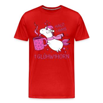 Einhorn Glühweinhorn Halo I Bims 1 Glühw1horn pink - Männer Premium Bio T-Shirt - Rot - Vorne - Damien (186cm)