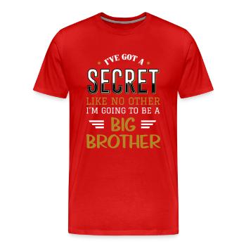Je vais être un T-shirt de naissance de grand frère - T-shirt bio Premium Homme - rouge - Devant - Damien (186cm)