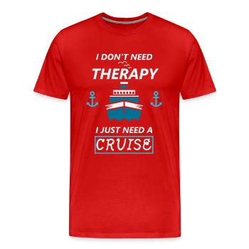 Croisière bateau de croisière thérapie disant drôle - T-shirt bio Premium Homme - rouge - Devant - Damien (186cm)