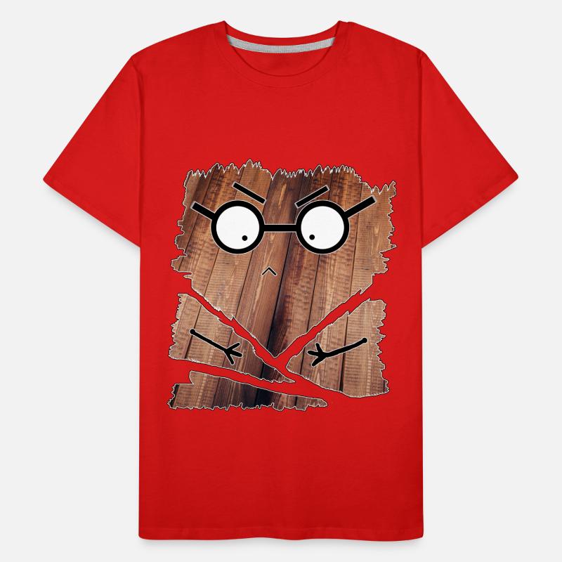 3D visage déchiré Smylie 3D 3D bois 3D 3D 3D 3D T-shirt bio Premium Homme