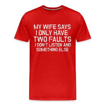 Femme mari cadeau drôle - T-shirt bio Premium Homme - rouge - Devant - Damien (186cm)