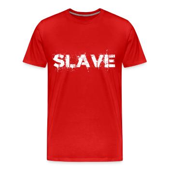 Esclave esclave Bdsm Sadomaso Submissive - T-shirt bio Premium Homme - rouge - Devant - Damien (186cm)