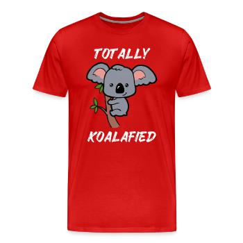 Baby Koala Süß Little Baby Koala Eukalyptus - Männer Premium Bio T-Shirt - Rot - Vorne - Damien (186cm)