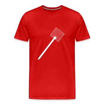 Tapes de mouches blanches - T-shirt bio Premium Homme - rouge - Devant - Damien (186cm)