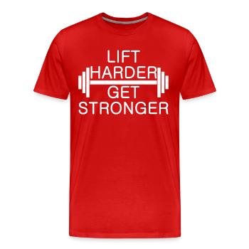 Lift get Stronger Fitness Sort Sport - T-shirt bio Premium Homme - rouge - Devant - Damien (186cm)