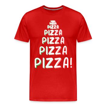 Pizza Pizza Pizza - T-shirt bio Premium Homme - rouge - Devant - Damien (186cm)
