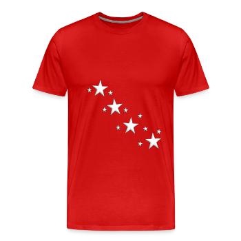 Sterne - Männer Premium Bio T-Shirt - Rot - Vorne - Damien (186cm)