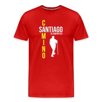 Camino de Santiago Pèlerins - T-shirt bio Premium Homme - rouge - Devant - Damien (186cm)