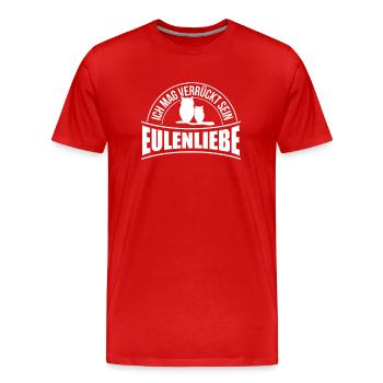 Funny saying Owl Love Owl Friends - Men's Premium Organic T-Shirt - red - Front - Damien (186cm)