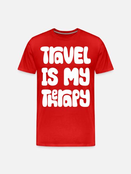 Travel Is My Therapy - Männer Premium Bio T-Shirt - Rot