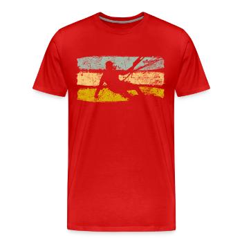 Retro Kiteboard Geschenk - Männer Premium Bio T-Shirt - Rot - Vorne - Damien (186cm)