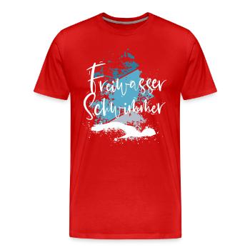 Schwimmen - Männer Premium Bio T-Shirt - Rot - Vorne - Damien (186cm)