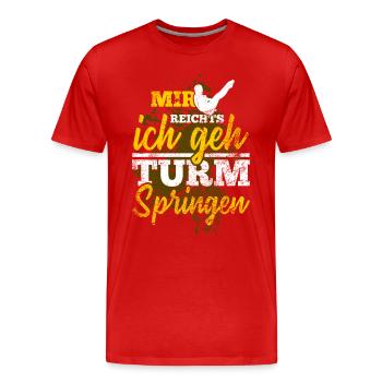 Wasserspringen Turmspringen Sprungbrett - Männer Premium Bio T-Shirt - Rot - Vorne - Damien (186cm)