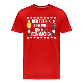 Tischkicker Tischfußball Tischfußballer Geschenk - Männer Premium Bio T-Shirt - Rot - Vorne - Damien (186cm)