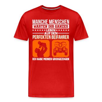 Quad ATV Bike Motocross - Männer Premium Bio T-Shirt - Rot - Vorne - Damien (186cm)