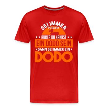 Dodo Dodos Ausgestorben Ornithologie - Männer Premium Bio T-Shirt - Rot - Vorne - Damien (186cm)