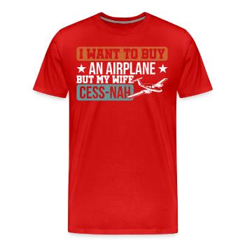 Cadeau de pilote d'aviateur volant d'avion - T-shirt bio Premium Homme - rouge - Devant - Damien (186cm)