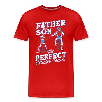 Cadeau de motocross moto dirt bike - T-shirt bio Premium Homme - rouge - Devant - Damien (186cm)