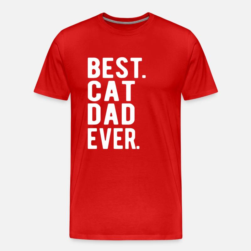 CAT: Best Cat Dad - Männer Premium Bio T-Shirt - Rot