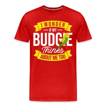 Vogel Sittich Wellensittich Geschenk - Männer Premium Bio T-Shirt - Rot - Vorne - Damien (186cm)