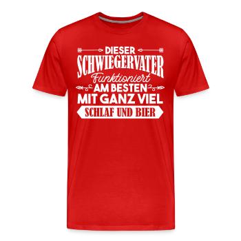 Schwiegerpapa Schwiegervater Spruch Geschenk - Männer Premium Bio T-Shirt - Rot - Vorne - Damien (186cm)