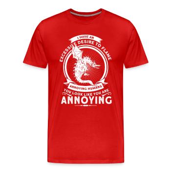 Sarkastisch Drache Drachen Geschenk - Männer Premium Bio T-Shirt - Rot - Vorne - Damien (186cm)